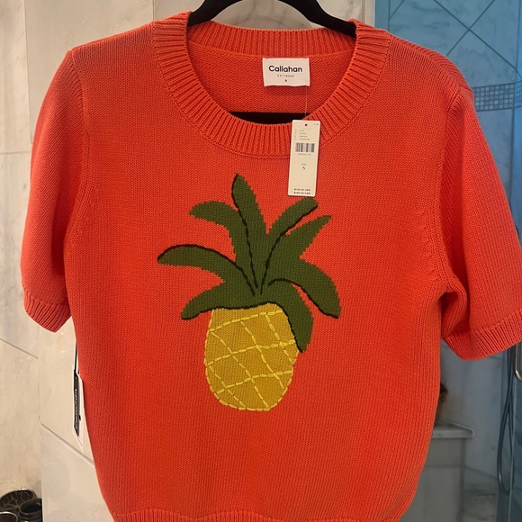 Callahan Knitwear short sleeve pineapple sweater size small - Picture 1 of 3